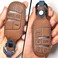 ZiHafate Leather Car Key Fob Cover, Suit for Keyless Remote Control for Jeep Grand Cherokee Dodge Challenger Charger Dart Durango Journey Chrysler 200 300 Fiat etc (A Style, Brown&acirc;&acirc;&sbquo;&not;&brvbar;.
