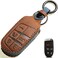 ZiHafate Leather Car Key Fob Cover, Suit for Keyless Remote Control for Jeep Grand Cherokee Dodge Challenger Charger Dart Durango Journey Chrysler 200 300 Fiat etc (A Style, Brown&acirc;&acirc;&sbquo;&not;&brvbar;.
