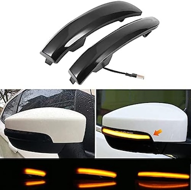 Jinfili Sequential Dynamic LED Turn Signal Light Side Mirror Marker Lamp accessories Compatible with Ford Escape Ecosport 2013-2018,2012-2018 Focus ST SE RS,C-Max 2013-2017.