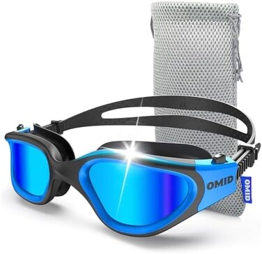 OMID Swim Goggles, P2 Polarized 【PatentUpgrade】 Anti-Fog Anti-UV No Leakage Swimming Goggles for Adult Men Women Youth.