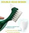 Uouovo Premium Hard Denture Brush Toothbrush, Cleaning Brush, Multi-Layered BristlesPortable Denture Double Sided Brush, Denture Care(Pack of 2.