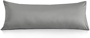 Leeden Body Pillow Cover, 100% Cotton 800 Thread Count 21 * 54 Breathable Long Pillow Protector Case w/No Zipper, Light Grey.