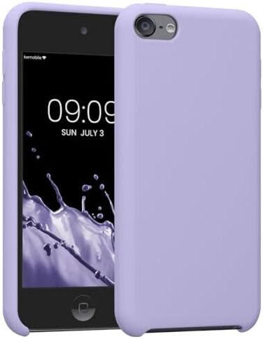 جراب سيليكون TPU من kwmobile متوافق مع Apple iPod Touch 6G / 7G (الجيل السادس والسابع) - غطاء حماية ناعم ومرن - لون الخزامى.