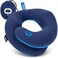 BCOZZY 8-12 Y/O Kids Travel Pillow for CarAirplane, Soft Kids Neck Pillow for Traveling in Car Seat, Provides Double Support for Toddlers HeadChin in Road Trips, Washable, Medium Size, Navy.