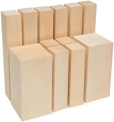BeaverCraft BW12 pcs Basswood Carving Blocks Whittling Wood Carving Blocks Basswood for Carving Wood for Whittling Kit Wood Blocks for Carving Basswood for Wood Carving Set Wood Carving Wood.