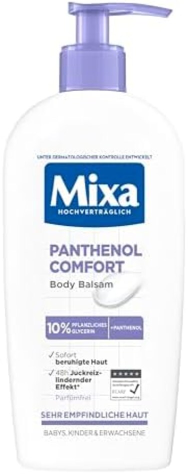 Mixa Panthenol Comfort Body Balm Itch Relief and Soothing Balm with Panthenol and Vegetable Glycerine for Sensitive Skin 250ml.