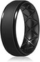 Egnaro Inner Arc Ergonomic Breathable Design, Silicone Rings Mens with Half Sizes, 7 Rings / 4 Rings / 1 Ring Rubber Wedding Bands, 8. 5mm Wide-2mm Thick.