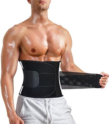 MOLUTAN Men Waist Trainer Trimmer Tummy Control Compression Shapewear Body Shaper Sweat Belt.