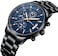 CRRJU Brand Men's Business Casual Chronograph Quartz Waterproof Wristwatch Black Stainless Steel Strap.