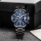 CRRJU Brand Men's Business Casual Chronograph Quartz Waterproof Wristwatch Black Stainless Steel Strap.