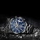 CRRJU Brand Men's Business Casual Chronograph Quartz Waterproof Wristwatch Black Stainless Steel Strap.