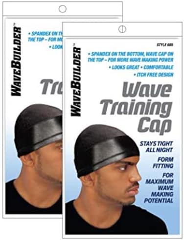 Wavebuilder Wave Training Cap, Black, 2 Pack.