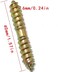 PZRT 12pcs 6x40MM Dowel Screw Zinc Plated Iron Double Ended Screw Self Tapping Furniture Screw.