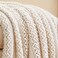 CREVENT Home Decor Farmhouse Couch Sofa Chair Bed Throw Blanket, Soft Warm Cozy Light Weight for Travelling (127X152CM Beige/Ivory.