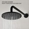 CANRAY Matt Black 16 Inch Shower Extension Arm, Rainfall Shower Head Arm with Flange, Stainless Steel.
