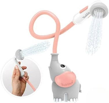 Yookidoo Baby Bath Shower Head - Elephant Bath Toy and Trunk Spout Rinser - for Newborn Babies in Tub Or Sink (Pink.