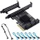 BEYIMEI PCIe 4X to 6 SATA Expansion Card, 6Gbps SATA3. 0 Controller with LED Indicator, 6 SATA Cables, 15 PIN Power Cable for Win10/8/7/XP/Vista/Linux.