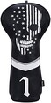 caiobob mytag Golf Skull Skeleton Head Cover Golf Club Black Leather Headcovers Set Fits Driver Fairway Wood Hybrid Utility Putter Iron Wedge Headcover.