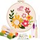 Pllieay Punch Needle Embroidery Starter Kits for Kids and Adults Beginners, Include Instructions, Punch Needle Fabric with Floral Pattern, Yarns, Embroidery Hoops and Threader Tools.
