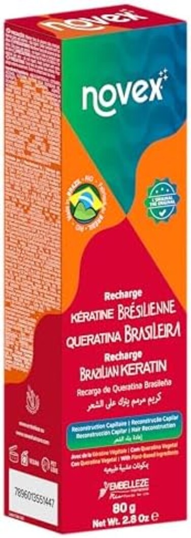 Novex Keratin Recharge Leave In Conditioner, Reconstructive Keratin, Frizz Control and Damage Repair, 2. 8 Oz.