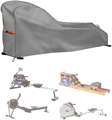 Aaaspark Rowing Machine Cover, Grey, Waterproof, Oxford Fabric, Fits Most Rowing Machines.
