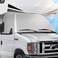 EXCELFU RV Windshield Cover Compatible with Ford Class C 1997-2023 RV Front Window Cover RV Motorhome Windshield Cover RV Window Shade Sunshade Cover Snow Cover with Mirror Cutouts.