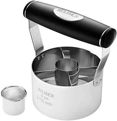 HULISEN Doughnut Cutter, Round Donut Cutter with Soft Rubber Handle, Bonus Small Biscuit Cutter, Professional Baking Dough Tools.