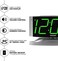 Sharp Home LED Digital Alarm Clock &ndash; Swivel Base - Outlet Powered, Simple Operation, Alarm, Snooze, Brightness Dimmer, Big Green Digit Display, Silver Case.