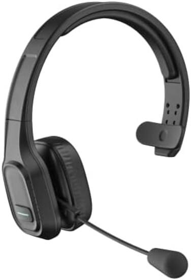 COMEXION Trucker Bluetooth Headset V5. 0, Wireless Headphone with Mute Mic for Cell Phones, On Ear Bluetooth Headphone with WirelessWired Mode for Trucker, Home Office, Skype.