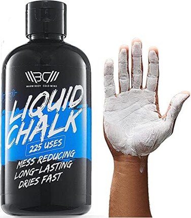WARM BODY COLD MIND Liquid Chalk Improves Grip for Cross Training, Weightlifting, Powerlifting, Deadlifting, Gymnastics, Climbing, Pole Dancing, No Mess (250ml.