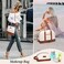 BOLOSTA Weekender Bag for Women Canvas Overnight Bag Large Travel Tote Bag Carry on Shoulder Duffle Bag With Shoe Compartment,Perfect for Travel/Daily Use/Birthday Gift &hellip;, Beige.