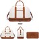 BOLOSTA Weekender Bag for Women Canvas Overnight Bag Large Travel Tote Bag Carry on Shoulder Duffle Bag With Shoe Compartment,Perfect for Travel/Daily Use/Birthday Gift &hellip;, Beige.