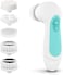 CLSEVXY (Cyan- Waterproof Facial Cleansing Spin Brush Set with 3 Exfoliating Brush Heads - Complete Face Spa System - Advanced Microdermabrasion for Gentle Exfoliation and Deep Scrubbing(Cyan.