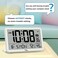 WallarGe Auto Set Digital Wall Clock Battery Operated, Desk Clocks with Temperature, Humidity and Date, Large Display Digital Calendar Alarm Clock for Elderly, Bedroom, Office, 8 Time Zone, Auto DST.