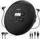 HOTT CD204 Portable CD Player, Personal Compact CD Player with Headphones, Anti-Skip/Shockproof for Home Travel and Car, Small Music CD Walkman with LCD Display for Adults Students Kids-Black.
