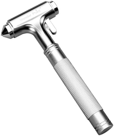WONDER POINT Premium Car Glass Breaker with Seat Belt Cutter - Automotive Safety Hammer - Emergecy Escape Tool, Car Autoaccessory Metal Window Hammer, Vehicle Hard Aluminium Alloy Head Design.