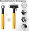 WONDER POINT PERFACE Premium Car Safety Hammer - Emergency Escape Tool with Car Window Breaker and Seat Belt Cutter, Life Saving Survival Kit with Heavy Carbon Steel and Hardened Sharp (Yellow.