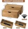 KIRIGEN Cord Management Box Wooden - Cable Organizer Hide Power Strips,Electrical Plugs - Desk Wires Station Protector for TVs,Computers,Power CordsBricks,Phone Ghargers(Set of 2,Dark Brown.