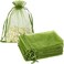 HRX Package 100pcs Organza Drawstring Bags Olive Green, 4 x 6 inch Candy Mesh Gift Bags Jewelry Pouches Small Christmas Sachet.