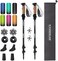 KINGGEAR Walking Sticks - Adjustable Hiking Poles, Trekking Poles with Quick Flip Lock, Lightweight Collapsible, Durable 7075 Aluminum, Natural Anti-Sweat Cork Grips, All Terrain.