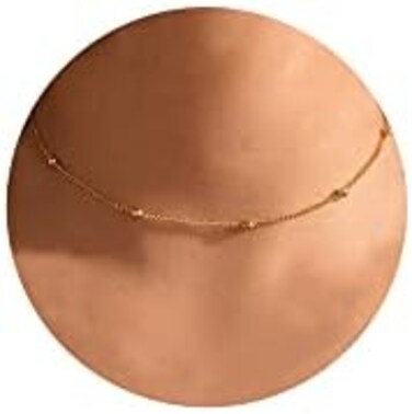 CHESKY 14K Gold Plated Turquoise Padlock Pendant Necklaces for Women Star Moon Choker Necklace Dainty Bar Cross Necklace Jewelry.