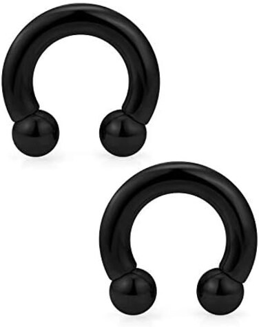 Ftovosyo PA Ring حلقات دائرية ملولبة داخليًا على شكل حدوة حصان حلقات كبيرة للأذن مقاسات 2G 4G 6G 8G 12mm/16mm مصنوعة من الفولاذ الجراحي 316L مجوهرات ثقب الجسم للنساء والرجال.