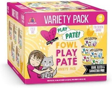 Weruva B. F. F. Play - أفضل صديق للقطط، باتيه، يا سلام.، مجموعة متنوعة من باتيه الدجاج الأصفر، علبتان سعة 2.8 أونصة (عبوة من 18 علبة).
