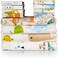 Omilion Baby Swaddle Blanket and Washcloths Set,12 Pieces Muslin Bamboo Baby Swaddle Wrap and Wash Cloths Unisex for Boys and Girls, 4 Pack for 40 x 40 Inches and 8 Pack for 9 x 9 Inches.