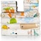 Omilion Baby Swaddle Blanket and Washcloths Set,12 Pieces Muslin Bamboo Baby Swaddle Wrap and Wash Cloths Unisex for Boys and Girls, 4 Pack for 40 x 40 Inches and 8 Pack for 9 x 9 Inches.