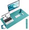 YSAGi Non-Slip Desk Pad, Waterproof PVC Leather Desk Table Protector, Ultra Thin Large Mouse Pad, Easy Clean Laptop Desk Writing Mat for Office Work/Home/Decor(Green Blue, 35. 4" x 17".