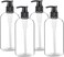 Vioetry Empty Plastic Pump Bottles Dispenser 4 pack 16oz/500ml Portable Clear BPA-FREE Cylinder Shampoo Lotion Hand Pump Bottle Durable Refillable Containers for Massage Oil, Liquid Soap.