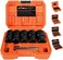 XEWEA Twist Socket Set with Center Punch Bar, 6PCS 1/2" Drive Metric Lug Nut Remover Tools for Broken, Stripped, Rounded BoltsNuts Screws -17mm 19mm 21mm 22mm 27mm.