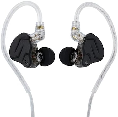 Linsoul KZ ZSN PRO X Dual Driver 1BA1DD Hybrid Metal Earphones HiFi in-Ear Monitor with Detachable Recessed 2Pin Cable, Zin Alloy Panel (With Mic, Black.