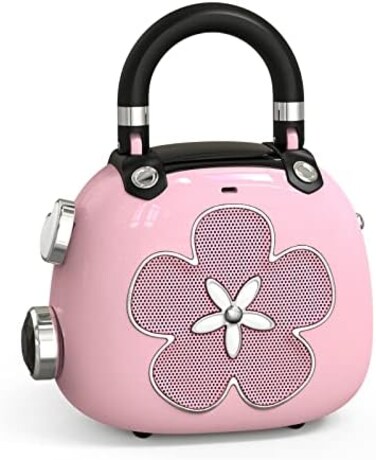DOSS Mini Bluetooth Speaker, Candy Compact Portable Bluetooth Speaker with Mighty Sound, Retro Stylish Design, Cute Speaker for Office，Home, Idea for Girls, Women-Pink.